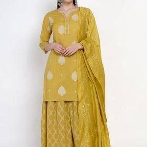 Yellow Kurta and Palazzo Pants Set